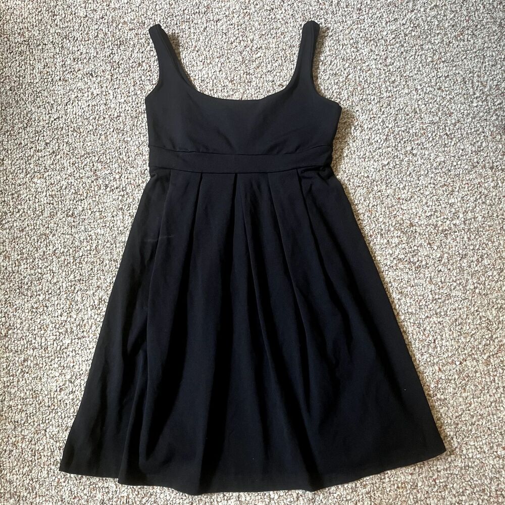 Susana Monaco Womens Sleeveless Dress Size S Black Babydoll Pleated Stretch